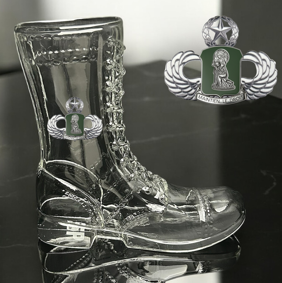 Paratrooper Das Boot (Airborne Unit Crest/DUIs) -Beer boot