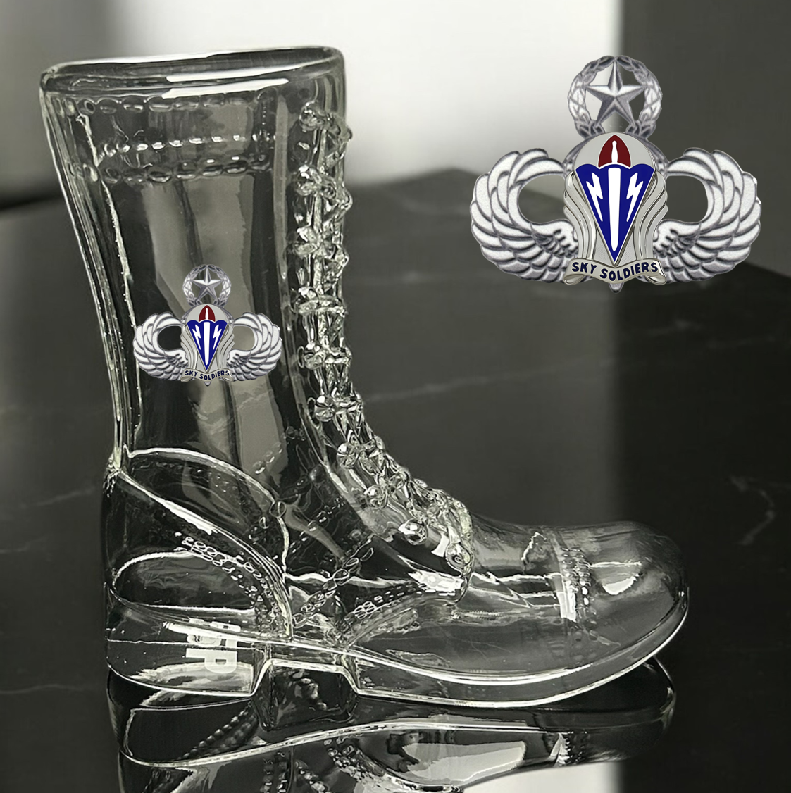 Paratrooper Das Boot (Airborne Unit Crest/DUIs) -Beer boot