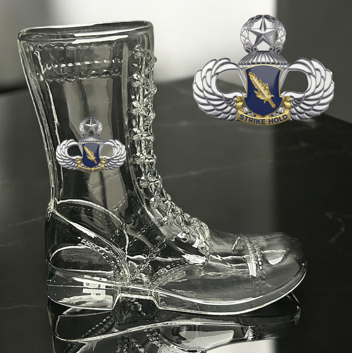Paratrooper Das Boot (Airborne Unit Crest/DUIs) -Beer boot