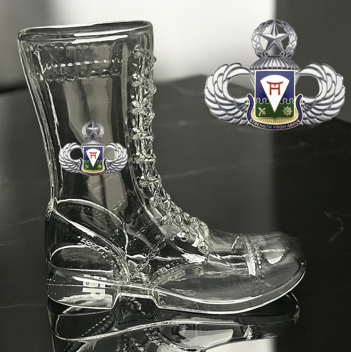Paratrooper Das Boot (Airborne Unit Crest/DUIs) -Beer boot