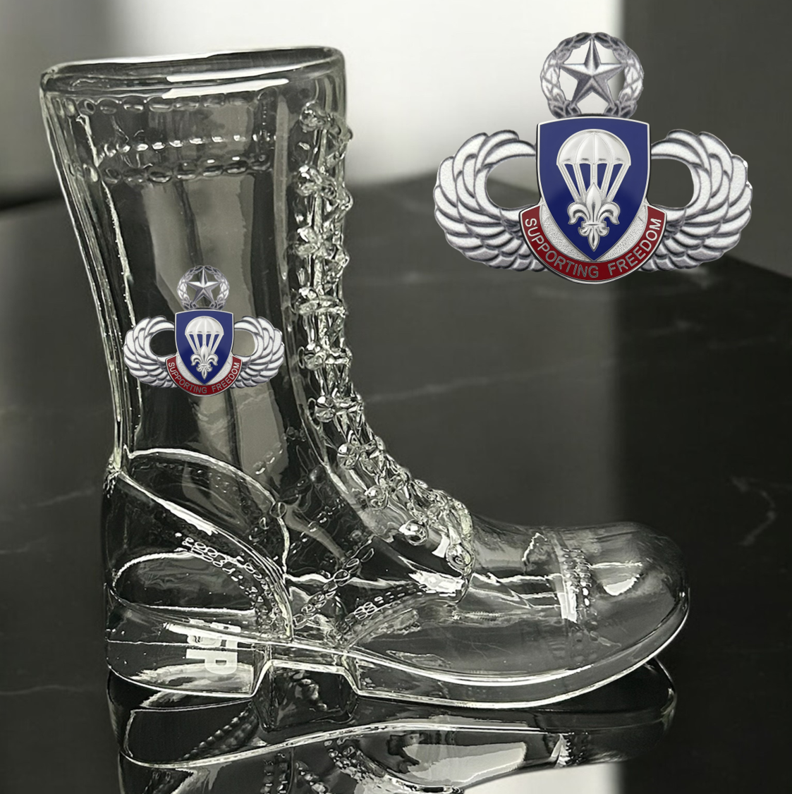 Paratrooper Das Boot (Airborne Unit Crest/DUIs) -Beer boot