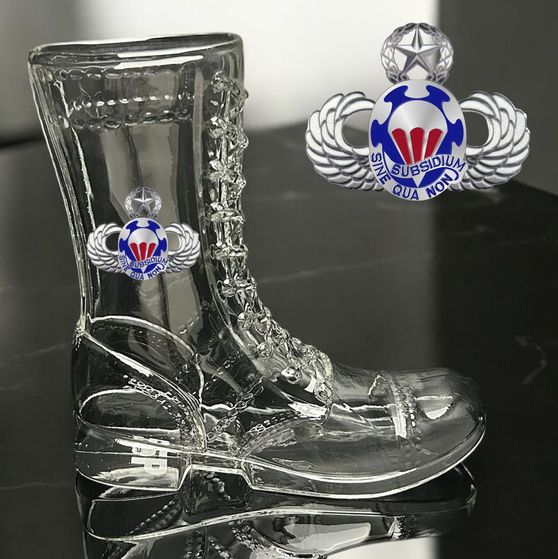 Paratrooper Das Boot (Airborne Unit Crest/DUIs) -Beer boot