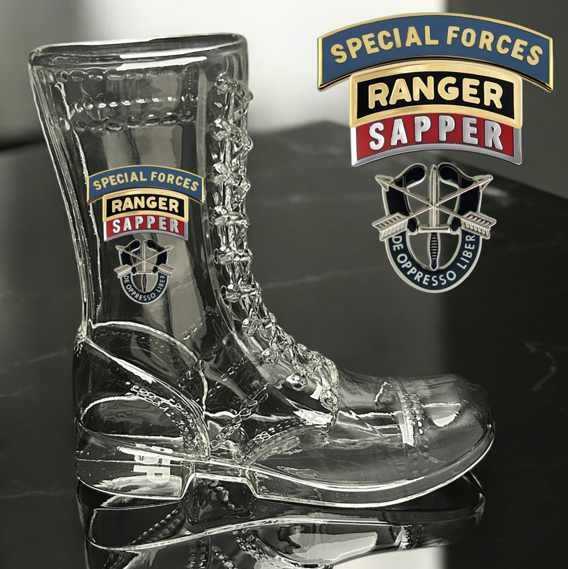 Paratrooper Das Boot (Special Operations Unit Crest/DUIs) -Beer boot