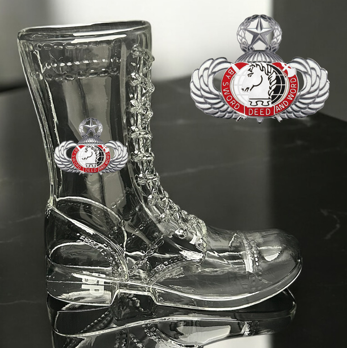 Paratrooper Das Boot (Special Operations Unit Crest/DUIs) -Beer boot