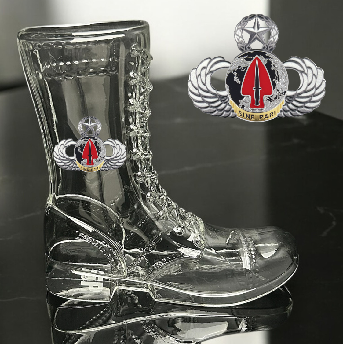 Paratrooper Das Boot (Special Operations Unit Crest/DUIs) -Beer boot